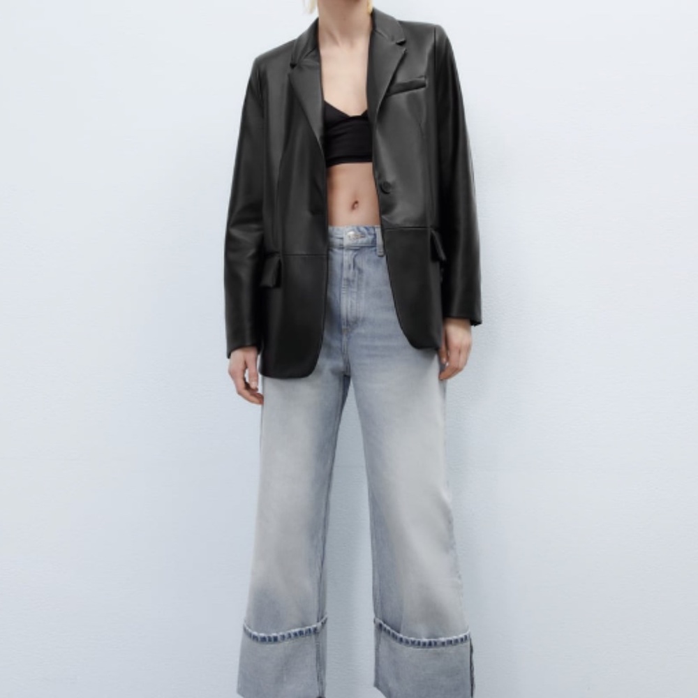 Zara Leather Blazer